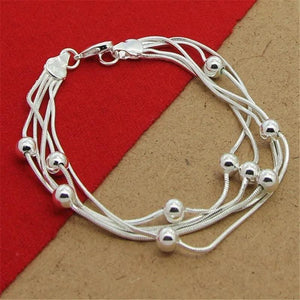 Silver Heart-Shaped Bracelet for Women Party Jewelry Gift