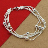 Silver Heart-Shaped Bracelet for Women Party Jewelry Gift