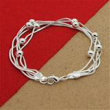 Silver Heart-Shaped Bracelet for Women Party Jewelry Gift