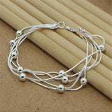 Silver Heart-Shaped Bracelet for Women Party Jewelry Gift