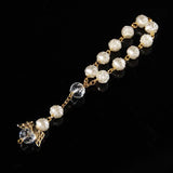 10Pcs Rose Beads Bracelet Baptism Favors with Angels Mini Rosaries