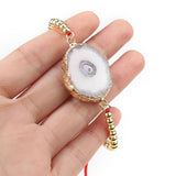 Natural Stone Crystal Cluster Bracelet Vintage Beach Bangle