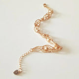 Rose 585 Jewelry Women Beads Catenary Link Bracelet Bangle 8MM
