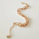 Rose 585 Jewelry Women Beads Catenary Link Bracelet Bangle 8MM