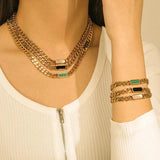 Green Shell Charm Bracelet for Women