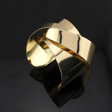 Metal Wide Cuff Bangles Statement Silver Bracelet