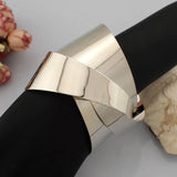 Metal Wide Cuff Bangles Statement Silver Bracelet