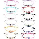 12pcs Evil Eye Beaded Lucky Bracelets, Boys Girls Adjustable Prayers Blessings