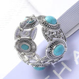 Vintage Tibetan Style Stone Bangle Bracelet for Women