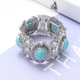 Vintage Tibetan Style Stone Bangle Bracelet for Women