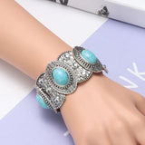Vintage Tibetan Style Stone Bangle Bracelet for Women