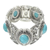 Vintage Tibetan Style Stone Bangle Bracelet for Women
