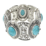 Vintage Tibetan Style Stone Bangle Bracelet for Women
