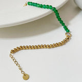 Titanium Steel Natural Stone Freshwater Pearl Bracelet for Women Girls