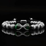 Micro Pave CZ Dragon Claw Charm Bracelets Stainless Steel Crystals Bangles