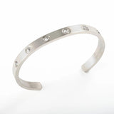 Colorful Crystal Open Cuff Bangles Gold-plated Stainless Steel Bracelet