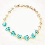 Rose 585 Flower Bracelet with Cubic Zircon
