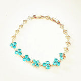Rose 585 Flower Bracelet with Cubic Zircon