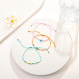 12PCS Love Bead Flower Weave Bracelet Adjustable
