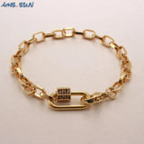 Copper Bracelets Zircon Bangles Jewelry for Women