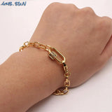 Copper Bracelets Zircon Bangles Jewelry for Women