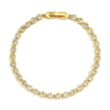 Silver Zircon Bracelet Chain Women Bangle Wedding Jewelry