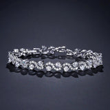 Copper Metal Chains Zircon Waves Bangle for Girlfriend