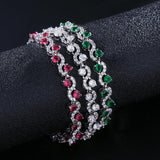 Copper Metal Chains Zircon Waves Bangle for Girlfriend