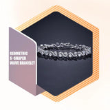 Copper Metal Chains Zircon Waves Bangle for Girlfriend