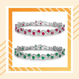 Copper Metal Chains Zircon Waves Bangle for Girlfriend