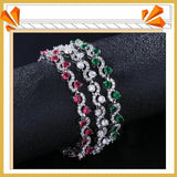 Copper Metal Chains Zircon Waves Bangle for Girlfriend