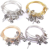 5pcs Colour Cuff Bracelet Basketball Charms Bangle Set