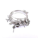 5pcs Colour Cuff Bracelet Basketball Charms Bangle Set