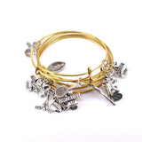 5pcs Colour Cuff Bracelet Basketball Charms Bangle Set