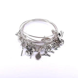 5pcs Colour Cuff Bracelet Basketball Charms Bangle Set