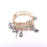 5pcs Colour Cuff Bracelet Basketball Charms Bangle Set