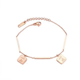 Rose Bangle Bracelet Stainless Steel Cuff Hand Jewelry Gift