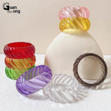 Colorful Acrylic Bangles for Women Girls Geometric Wide Bracelets