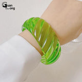 Colorful Acrylic Bangles for Women Girls Geometric Wide Bracelets