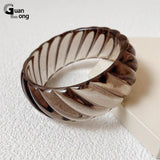 Colorful Acrylic Bangles for Women Girls Geometric Wide Bracelets