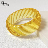 Colorful Acrylic Bangles for Women Girls Geometric Wide Bracelets