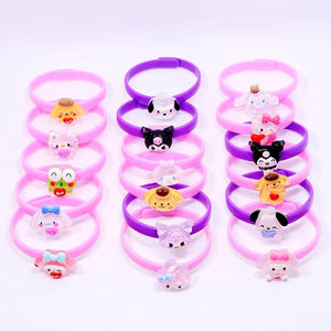 5Pcs Kids Wristband Bracelet Cartoon Animal Rabbit Dog Girl Jewelry