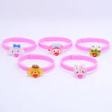5Pcs Kids Wristband Bracelet Cartoon Animal Rabbit Dog Girl Jewelry