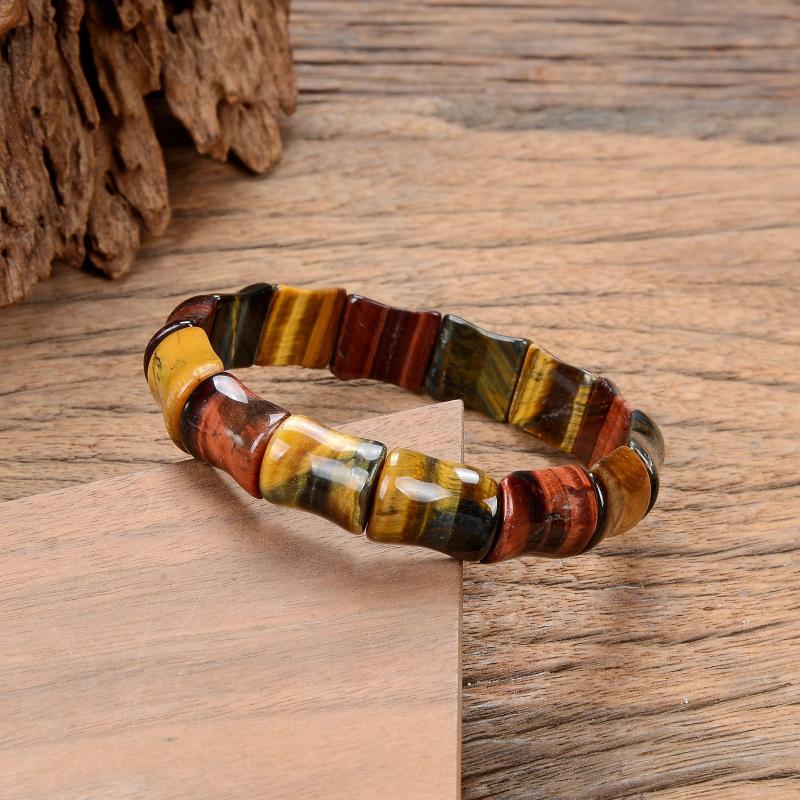 Tiger Eye Stone Bracelet Natural Stone Beads Yoga Bangle