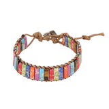 Chakra Bracelet Natural Stone Leather Wrap Couples Bracelet