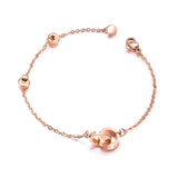 Stainless Steel Two Round Buckles Bangles Bracelet For Women