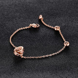 Stainless Steel Two Round Buckles Bangles Bracelet For Women