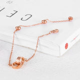 Stainless Steel Two Round Buckles Bangles Bracelet For Women
