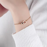 Stainless Steel Two Round Buckles Bangles Bracelet For Women