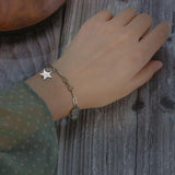 Smiley Stars Charms Link Bracelet Titanium Steel Chain Jewelry